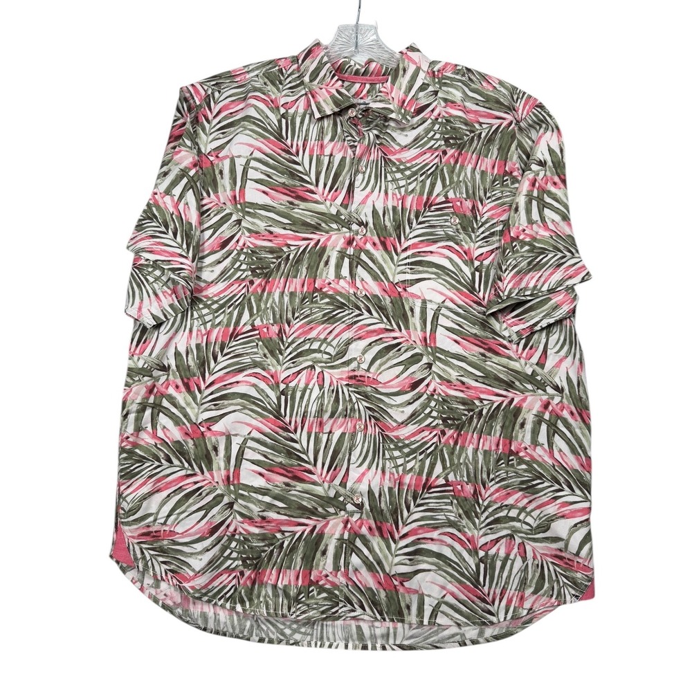 Tommy Bahama Men's XL Mai Le‑Lei Camp Shirt Tropical Leaf Button Down